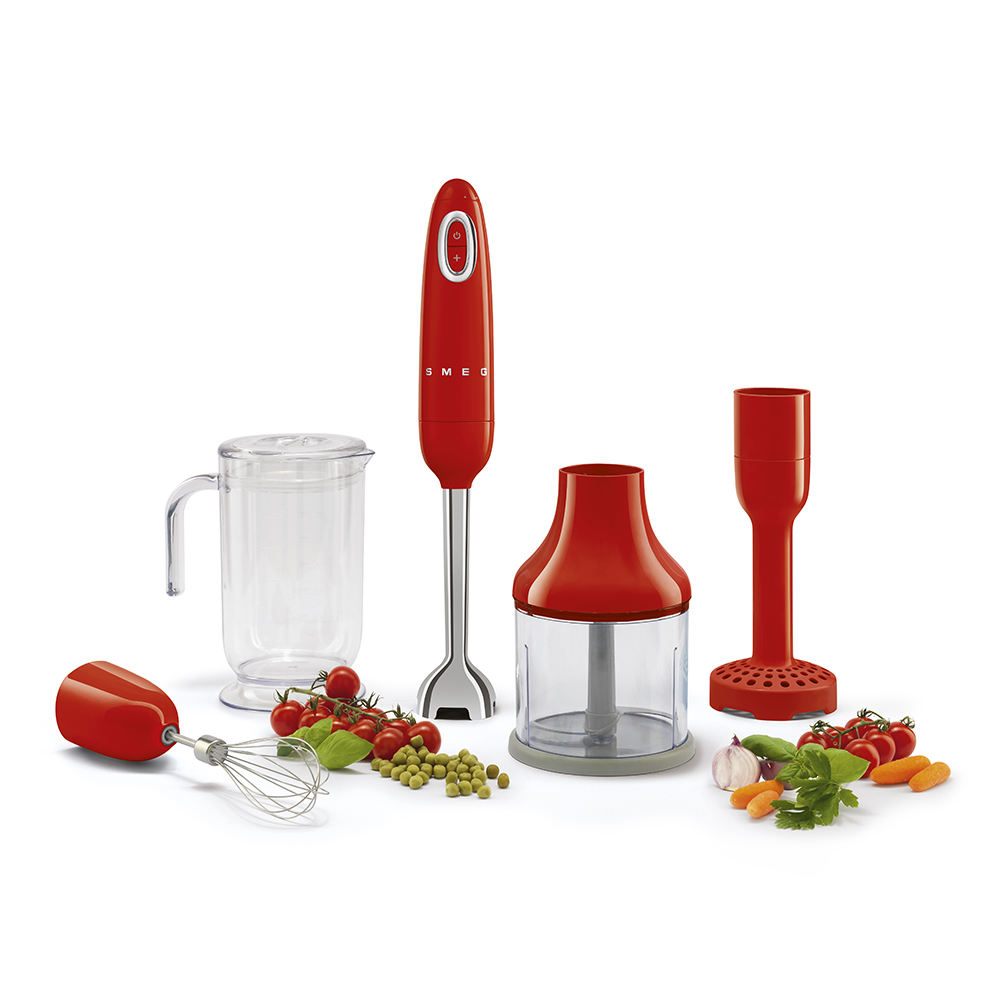 Hand Blender SMEG HBF22RDEU Red with accessories - Aray Tomorrow